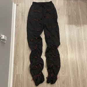 Black/Red Bungee Cord Pants
